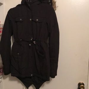 Black jacket PERFECT for fall! Hoodie is removable